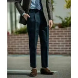 Aidase Spring Autumn Men's New Fashion Solid Color Suit Pants Male Business Casual Loose Pants Male High Waist Work Pants aidase-shop