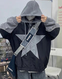 Aidase Spring Autumn College Jacket Men Women Vintage Star Pattern Harajuku Y2k Windbreaker Coat Street Zipper Patchwork Outwear Unisex aidase-shop