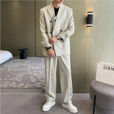 Aidase Fashiion Ivory Loose Suits For Men Boyfriend Clothing 2024 New Casual Jacket Pants 2Pcs Set Custom Made Male Wear costume homme aidase-shop