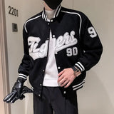 Aidase Japanese Hip Hop Baseball Uniform Jacket Men's Velvet Thickened Jacket Korean Style 2024 Spring Autumn Handsome Aesthetic Coat aidase-shop