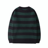 47.74Aidase Striped Knitted Sweater Men Women Vintage Tate Langdon Loose Sweaters Harajuku Green Warm Autumn Jumper Pullover Unisex Casual aidase-shop