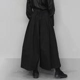 Aidase 2024 Trendy Gothic Dark Style Loose Cropped Hakama Pants Wide Leg Pants New Large Size Design Sense Samurai Pants Men's Clothing aidase-shop