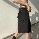 Aidase Fashion Casual Shorts Men Summer Korean Chic Wide Leg Trousers Male Knee-length Sashes Draped Loose Retro Popular High Street aidase-shop