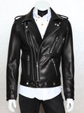 Aidase Spring Autumn Cool Black Soft Faux Leather Jacket Men with Many Zippers Long Sleeve Belt Plus Size Outerwear aidase-shop