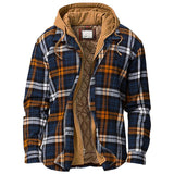 Aidase Men's Windbreaker Jackets For Men Winter Harajuku Plaid Shirts Coats Hooded Zipper Long Sleeve Basic Casual Shirts Jackets aidase-shop