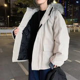 Winter New Thicken Oversized Parkas Men Streetwear Casual Fur Collar Cargo Jacket Mens Cotton Padded Jacket Warm Down Coats aidase-shop