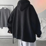 Hood Sweater Men's Winter Loose Chic Idle Sle Retro Knit Teenagers Trendy Warm Solid Outerwear aidase-shop