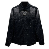 Aidase Men Sexy Diamond Shoulder Pad Shirt Autumn Genderless Fashion Lazy Style Nightclub Performance Loose Long Sleeve Shirt Unisex aidase-shop