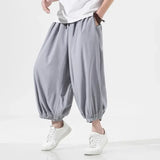 Spring Summer Men's Hip Hop Retro Haren Pants Japanese Trendy Casual Wild Large Size Harajuku Solid Color Jogger Casual Pants aidase-shop