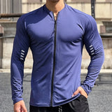 Aidase 2024 New Man Long Sleeve Men's Fashion Jogging Casual Training Clothes Loose Gym Fitness Sports Zipper Long Sleeve T-shirt aidase-shop