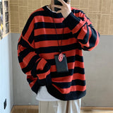 Aidase Winter Knitted Sweater Men Striped Sweaters O-Neck Pullover Male Harajuku Oversized Sweaters Women Couple Hop Jumper 2024 aidase-shop