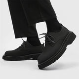 60.3Aidase Platform New Men's Shoes Korean Style Casual Square Head Leather Shoes British Style Wide Soft Bottom For Men Autumn aidase-shop