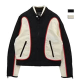 Aidase Retro Patchwork Jackets Men Loose Autumn Bomber Jacket Stand Collar Varsity Zipper Windbreaker Coats Casual Streetwear Unisex aidase-shop