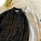 Aidase Fashion Plaid Jacket Basic Casual Men Women Coat Button Cardigan Jacket Large Size Unisex Jackets aidase-shop