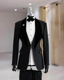 Aidase Modern Men's Suits Tailored Beads 2-Piece Blazer Black Pants Design Lapel Button Customized Plus Size Tuxedo Trajes Para Hombre aidase-shop