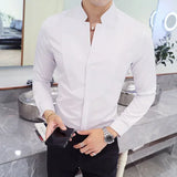 Aidase New Style Male Casual Dress Spring Long Sleeve Shirts/Men's High Quality Stand Collar Business Shirts/Plus Size S-5XL aidase-shop