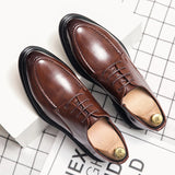 Aidase Office Oxford Shoes Men'sLarge Size Business Dress Shoes Soft Sole Lightweight Casual Shoes Lace Up Classic Brown Wedding Shoes aidase-shop