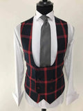 Aidase Plaid Men Wedding Suits Notched Lapel Tuxedos Slim Fit 2 Pcs Jacket Vest For Groom Business Party Prom Custom Made aidase-shop