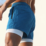 Aidase Men 2 in 1 Sports Quick Dry Shorts Running Fitness Joggers Workout Short Pants aidase-shop