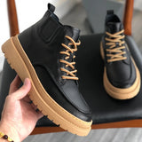 57.82Aidase New Men Genuine Leather Shoes Korean Trend Comfortable Loafer Men Shoes British Fashion Men High Top Sneakers New Moccasins Men aidase-shop