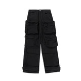 Aidase Y2k Multi-pockets Straight Baggy Cargo Pants for Men Pantalones Hombre Black Overalls Streetwear Loose Casual Trousers Oversized aidase-shop