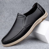 Aidase Shoes Men Slip-On Leather Shoes Casual Shoes Driving Moccasin Non-slip Loafers Men Bule Shoes Luxury Brand High Quality aidase-shop