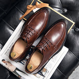 Aidase Office Oxford Shoes Men'sLarge Size Business Dress Shoes Soft Sole Lightweight Casual Shoes Lace Up Classic Brown Wedding Shoes aidase-shop