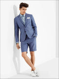 Aidase Summer Solid Color Custom Made Peak Lapel Men Suit 2 Pieces Wedding Bridegroom ( Jacket + Short Pants  ) aidase-shop