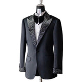 Aidase Wedding Men's Suits Tailored Beads Pearls 1-Piece Blazer Peaked Lapel Formal Casual Occasions Custom Made Plus Size Tuxedo Coat aidase-shop