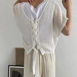Aidase 2024 Korean Version Strappy Hollow Casual All-match Blouse Top Mens Sexy Mesh Sweater Front and Back Two-wear Bat Sleeve T-shirt aidase-shop