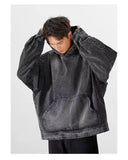 Aidase Denim Hooded Jacket Men Women Convex Turtle Shell Pattern Loose Casual Vintage Sweatshirt Coat Street Washed Denim Pullovers New aidase-shop