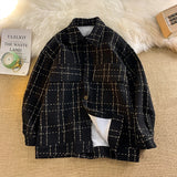 Aidase Fashion Plaid Jacket Basic Casual Men Women Coat Button Cardigan Jacket Large Size Unisex Jackets aidase-shop