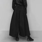 Aidase 2024 Trendy Gothic Dark Style Loose Cropped Hakama Pants Wide Leg Pants New Large Size Design Sense Samurai Pants Men's Clothing aidase-shop