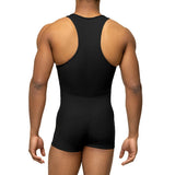 24.97Aidase Men Seamless Undershirts Leotard Wrestling Singlet Elastic Yoga Fitness Bodysuits Underwear Mesh Patchwork One-piece Jumpsuits aidase-shop