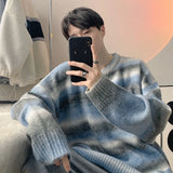 Aidase Autumn Clothing Men's Knitted Light Luxury Pullovers Sweater Korean Vintage O Neck Striped Long Sleeve Knitwear New aidase-shop