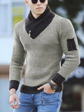 Aidase 2024 New Pullover American Men's Scarf Collar Sweater Knitted Sweater Long Sleeved Knitwear Men Women Spliced Sweater Jacket aidase-shop