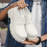 Aidase Thick Sole Casual Genuine Leather Dress Shoes Men Platform Heighten Japan Harajuku Korean Streetwear Fashion Shoes White aidase-shop