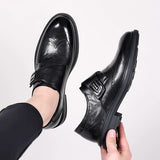 59.83Aidase Men Formal Shoes Men Fashion High Quality Leather Business Original Office Wedding Shoes English Gentlemen's Leather Shoes aidase-shop