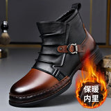 Aidase Autumn Winter Retro Ankle Boots for Men Fashion Casual Size Zipper Motorcycle Boots Man New Designer Warm Platform Shoes Male aidase-shop