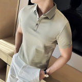 Aidase Summer Thin Cotton T-shirt, Comfortable High-Grade Polo Shirt, Men's Solid Color Short Sleeve Lapel Camel Golf,2024 NEW aidase-shop