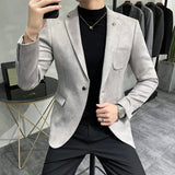 Aidase Fashion England Style Autumn Winter Thick Men's Velvet Suit Jacket / Male High Quality New Plus Size Blazers Coat aidase-shop