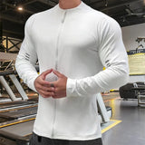 Aidase 2024 New Man Long Sleeve Men's Fashion Jogging Casual Training Clothes Loose Gym Fitness Sports Zipper Long Sleeve T-shirt aidase-shop