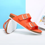 40.85Aidase New Summer Beach Vacation Cork Slippers Casual Double Buckle Non-slip Clogs Slides Man Women Slip on  Soft Sole Flats Shoes aidase-shop