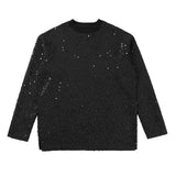 Aiadse Men Autumn Y2k Sequined Korean Style Loose Long-Sleeved T-Shirt Autumn Genderless Nightclub Personalized Fashion Tops Unisex aidase-shop