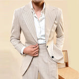 Aidase Vintage Khaki Single Breasted Designer Suit Two Piece Wedding Party Suit  Groom Banquet  Men Suit Slim Fit Costume Homme Mariage aidase-shop