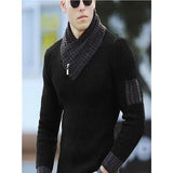 Aidase 2024 New Pullover American Men's Scarf Collar Sweater Knitted Sweater Long Sleeved Knitwear Men Women Spliced Sweater Jacket aidase-shop