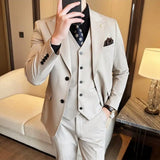 Aidase (Blazer + Vest + Trousers) 2024 New Men Formal Business Solid Suit 3 Pieces Set Italian Style Luxury Wedding Social Party Tuxedo aidase-shop