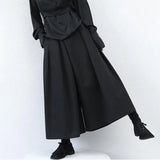 Aidase 2024 Trendy Gothic Dark Style Loose Cropped Hakama Pants Wide Leg Pants New Large Size Design Sense Samurai Pants Men's Clothing aidase-shop