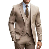 Aidase Khaki Men's Suits Formal Outfits Elegant Blazer Single Breasted Notch Lapel Formal 3 Piece Jacket Pants Vest Slim Fit Costume aidase-shop