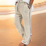 Aidase Vintage Pleated Cotton Linen Pants Spring Summer Men Casual Beach Pants Bohemian Style Fashion Side Zipper Straight Trousers aidase-shop